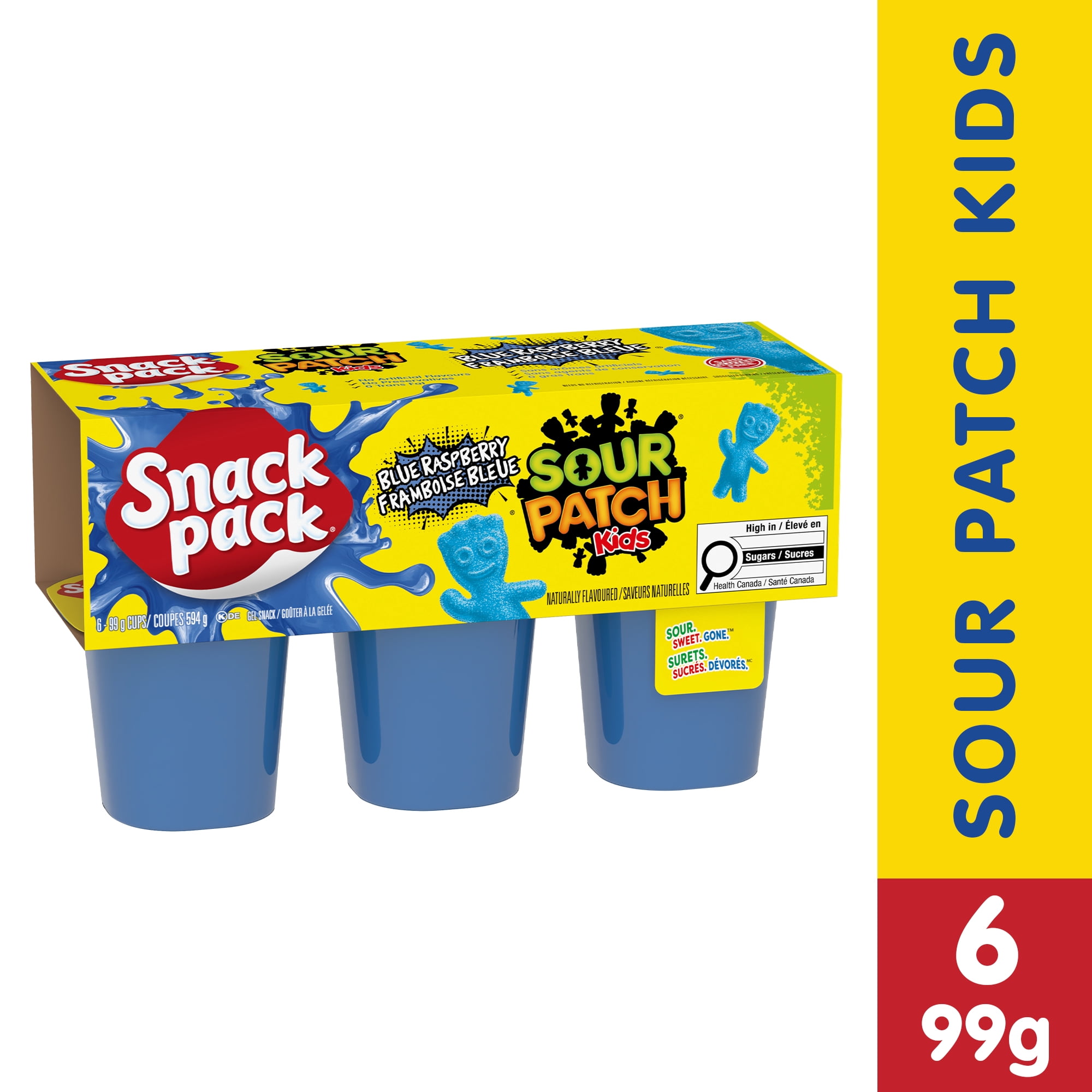Goûters à la gelée Sour Patch Kids Snack Pack Framboise Bleue, Saveurs Naturelles
