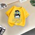 thumbnail image 2 of WEAIXIMIUNG T-Shirts à Col Montant pour Fille Enfant Filles Mignon Imprimé Graphique Col Rond Manches Courtes Tee Été Décontracté T-Shirt, 2 of 4