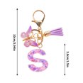 thumbnail image 3 of TopLLC Tools&Home Improvement Initial Letter Keychains For Women Tassel Purple Cute Car Keychain For Wallet Backpack Bag A chopper, 3 of 4