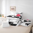 thumbnail image 5 of YST Japanese Style Comforter Set Twin 7 Piece,Ink Painting Mount Fuji Bedding Set With Sheet Set,Mountain Cherry Branches Red Sun Bed In A Bag With Throw Pillow Covers,Reversible, 5 of 5