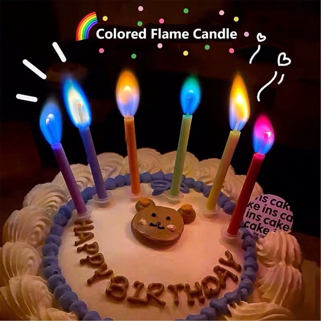 Vaidha Colored Flame Candles Birthday Candles Party Cake Candles Cool And Good-looking