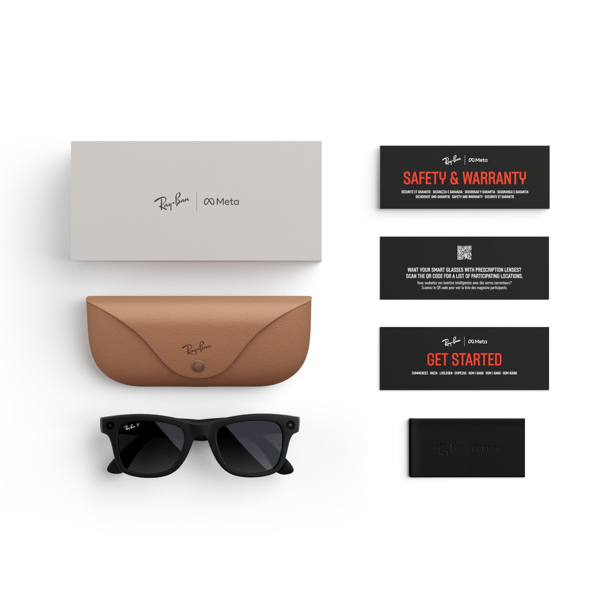 Ray-Ban | Meta Wayfarer (Gen 1) Large – Noir Mat, Verres Polarisés Dégradés Graphite