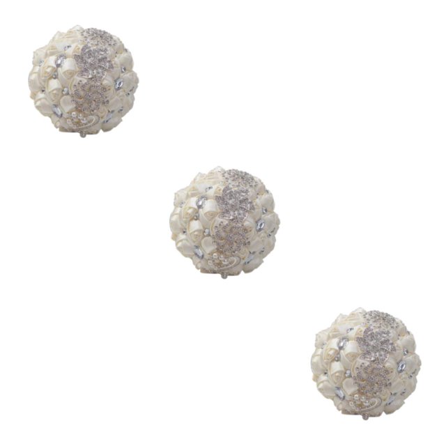 Baohd Wide Application Wedding Bouquets Elegant For All Occasions Low Maintenance Milky white 3Set