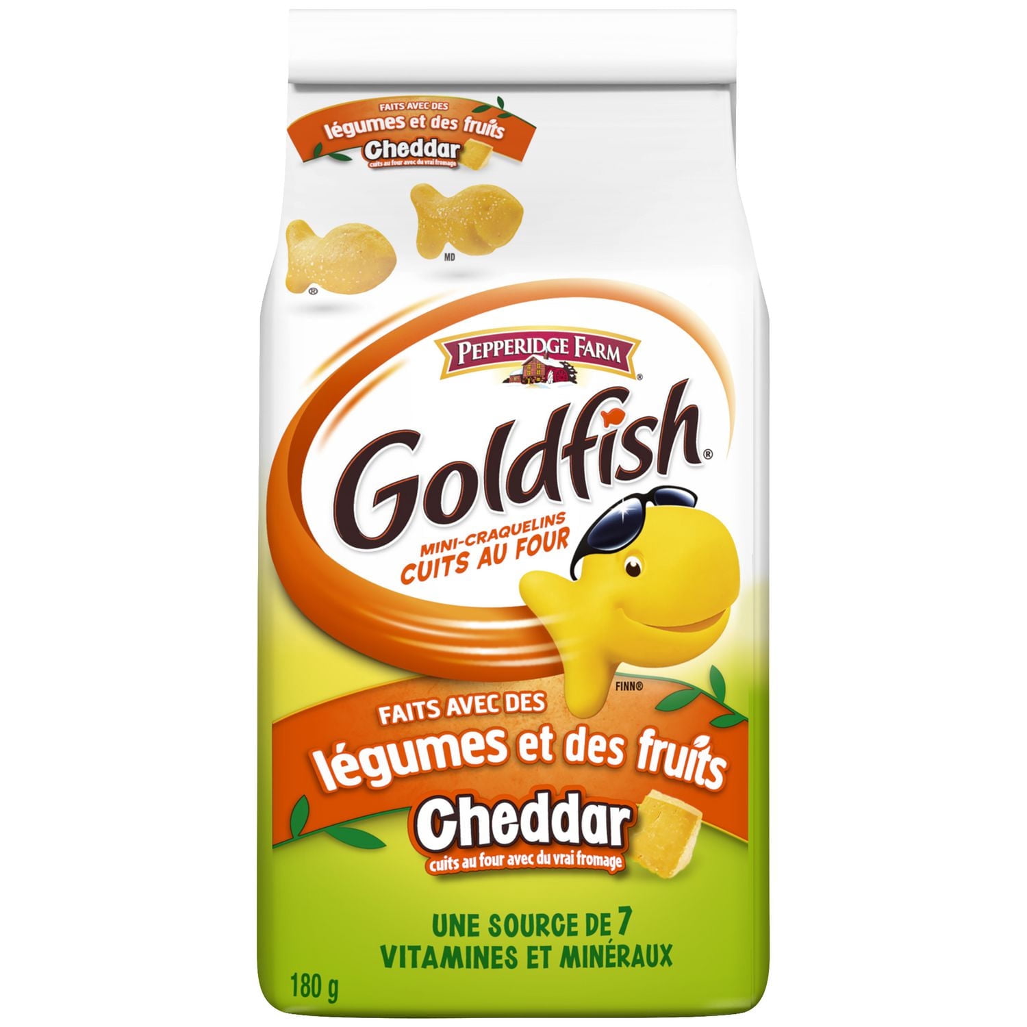 Goldfish® Cheddar made with Veggies and Fruits Crackers (180g Bag)