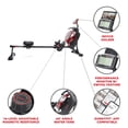 thumbnail image 4 of Sunny Health & Fitness Elite Water Rowing Machine with High Resistance Vertical Tank, Exclusive Bluetooth SunnyFit App, 4 of 9