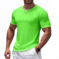 thumbnail image 4 of Viluyesy T-Shirt Actif d'Été à Séchage Rapide pour Homme, Col Ras du Cou, Muscle, Doux, Extensible, Uni, Manches Courtes, Vert, TG, 4 of 9