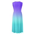 thumbnail image 4 of B91xZ Robe d'Invité de Mariage Décontractée Sans Manches Robe d'Été Col Rond Taille Haute Fluide Maxi Robes à Volants, Violet L, 4 of 5