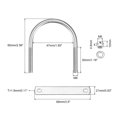 thumbnail image 2 of Unique Bargains Rond U-Bolts 8 Ensembles 47mm (1.85 ') Largeur Intérieure 65mm Longueur M6 304 Acier Inoxydable avec Rondelles d'Écrous et des Plaques, 2 of 5