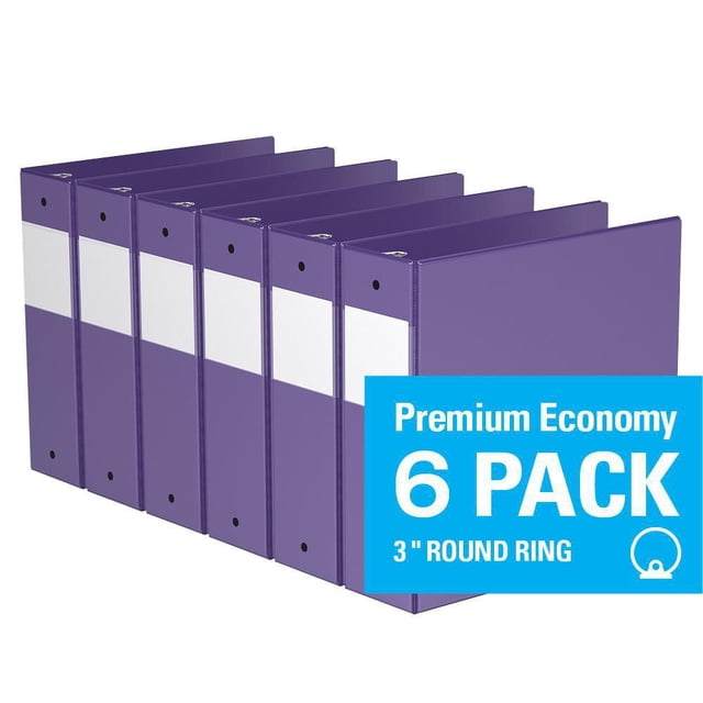 Davis Group, Premium Economy, Round Ring, Binder, 6 Pack, 3"