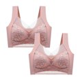 thumbnail image 2 of Timegard 2pc Lace Bras for Women Plus Size Full Coverage Mesh High Support Breathable Comfort Seamless Bra, 2 of 4