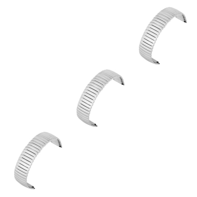 Redempat Elastic And Adjustable Fit For Any Occasion Durable And Long-lasting Stainless Steel Replacement 18MM silver 3Set