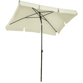 thumbnail image 1 of Outsunny Parasol Rectangulaire de Patio 6,5 X 4 Pi en Aluminium Inclinable Blanc Crème, 1 of 10