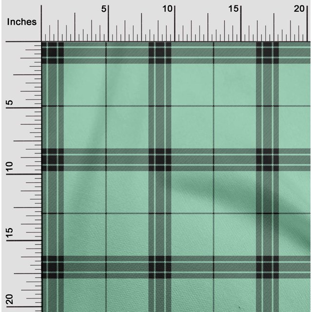 oneOone Cotton Cambric Fabric Tartan Check Decor Fabric Printed BTY 56 Inch Wide