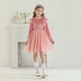 thumbnail image 3 of DuoJiaJ Ruffled Long Sleeved Dress Princess Party Performance Dress Children's Dress Starry Dress Size 7-8 Years, 3 of 5