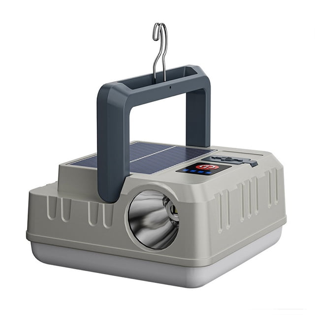 Lampe de Camping Solaire Portable Multifonction Lanterne de Camping Étanche Lampe de Poche avec Support