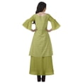 thumbnail image 2 of Moomaya Printed High Low Crop Top Kurti Palazzo Set Ethnic Indian Clothing Set For Womens, 2 of 8