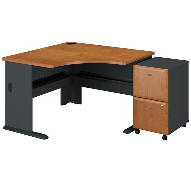 Bush Business Furniture Series A 48" Corner Computer Desk in Natural Cherry
