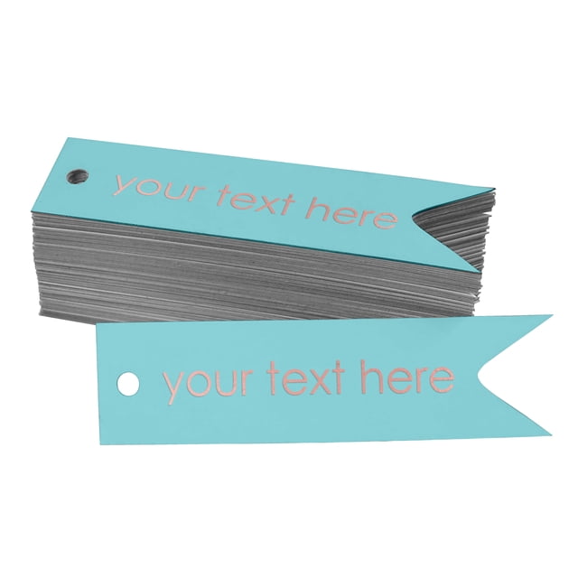 Darling Souvenir Pack Of 100 Your Text Here Party Paper Tags DIY Craft Real Rose Gold Foil Personalized Hang Tags