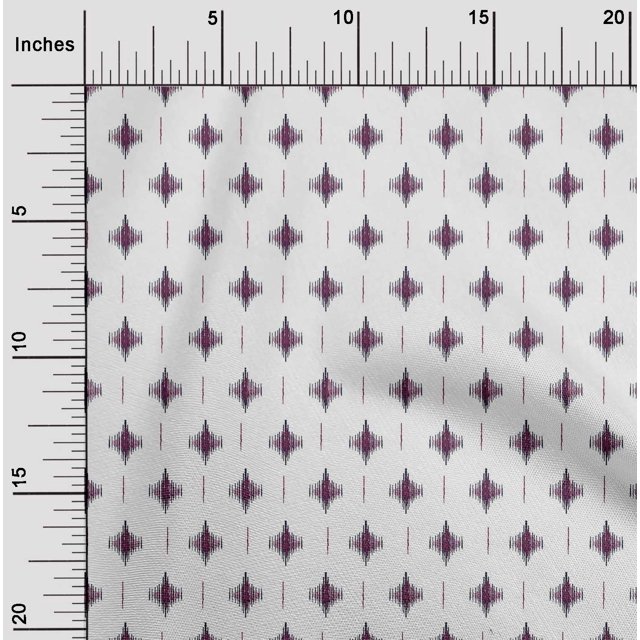 oneOone Polyester Lycra Fabric Geometric Line Ikat Print Fabric By Yard 56 Inch Wide