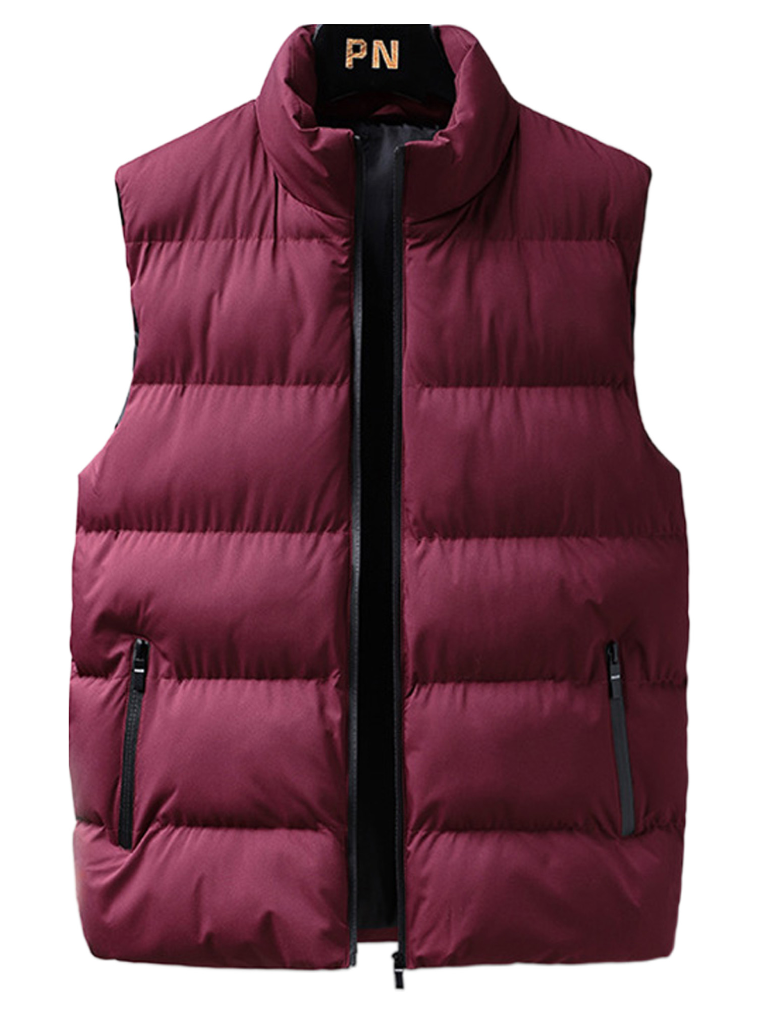 CVLIFE Gilet de Mode pour Homme, Doudoune à Fermeture Éclair Complète, Veste de Vacances, Gilet Rouge G
