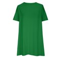 thumbnail image 4 of Ersazi Robe à Épaules Dénudées pour Femmes Grande Taille Femmes Ample à Col Rond d'Été à Manches Courtes en Coton et Lin en Liquidation Vert 4TG, 4 of 9