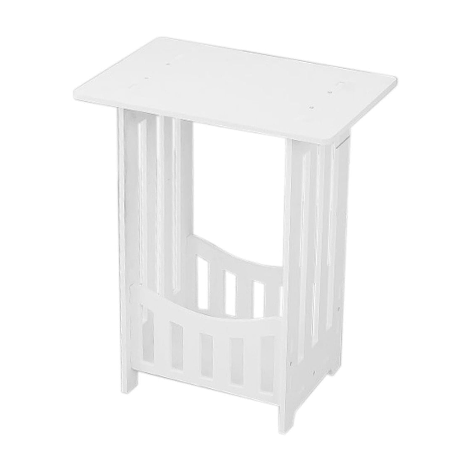 yulier Modern Nightstand, Small Side Table for Living Room Bedroom, Bedside Table with Open Shelf, Storage Nightstand Furniture, White