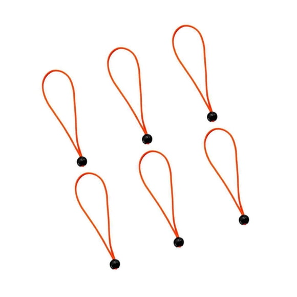 6 Pcs Cordon Élastique à Bille Robuste 15 cm Cordon Élastique à Bille Robuste Cordon à Attacher Sangles de Auvent Orange