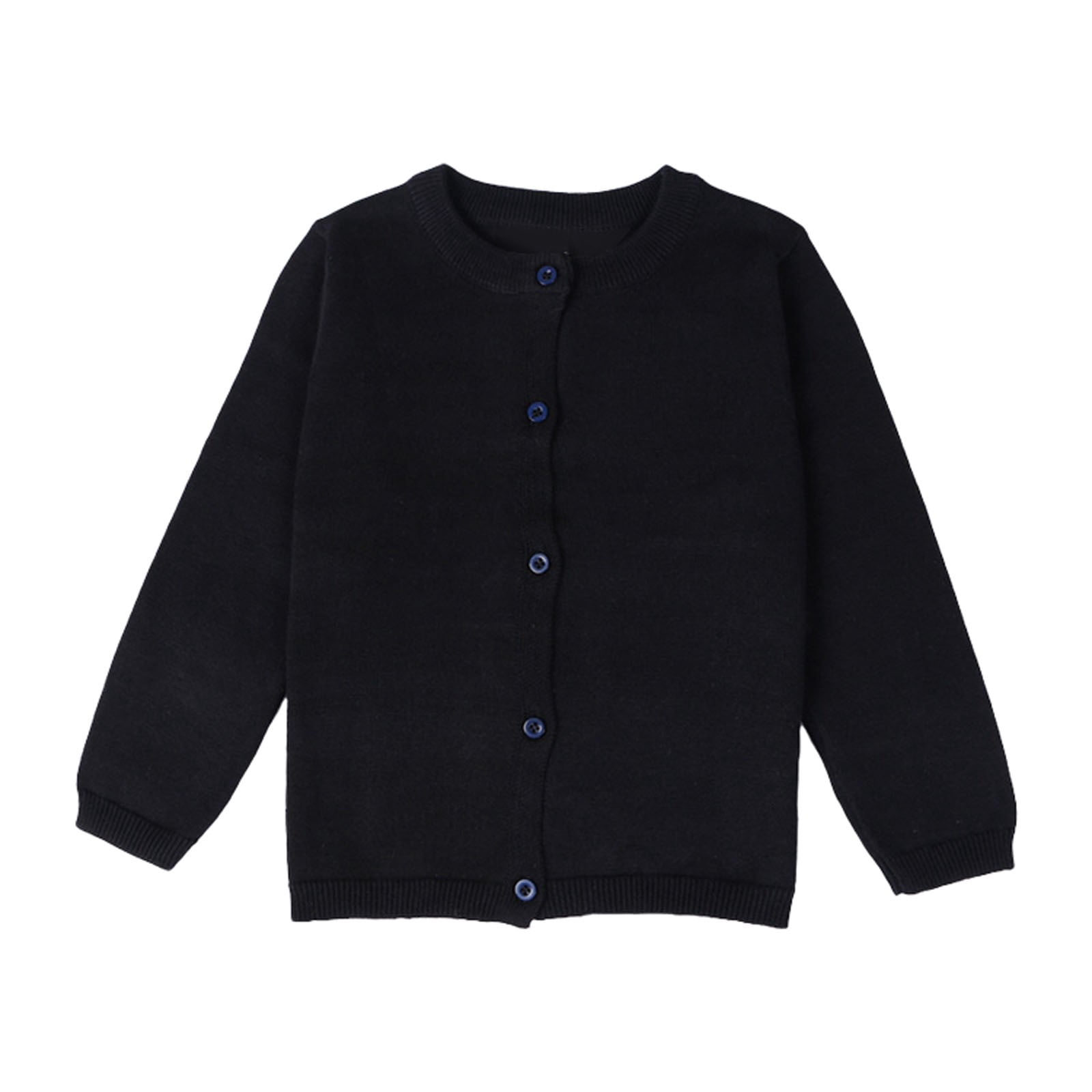 WEAIXIMIUNG Chandail à Capuchon Noir Bébé Enfants Filles Cardigan Manches Longues Enfant Chandail Boutonné Fille Col Rond Cardigans Chandail