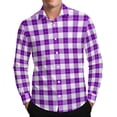 thumbnail image 2 of Timdgard Button down Shirts for Men Fall Plaid Lapel V Neck Long Sleeve Shirts Work Casual Tops, 2 of 8