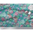 thumbnail image 2 of Soimoi Rayon Fabric Floral & Flamingo Bird Print Fabric by The Yard 42 Inch Wide, 2 of 4