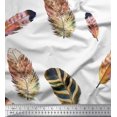 thumbnail image 1 of Soimoi Orange Rayon Fabric Artistic Feather Fabric Prints By Yard 42 Inch Wide, 1 of 3