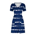 thumbnail image 4 of Birdeem Robe Femme Décontractée Aguichant Mode Été Manches Courtes Ample Imprimée Ajustée Poche Boutons Col en V, 4 of 6