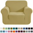 thumbnail image 1 of CHOK 2024 1-Piece Checks Stretch Sofa Cover Slipcover Couch Cover  Chair  Light Gray, 1 of 6