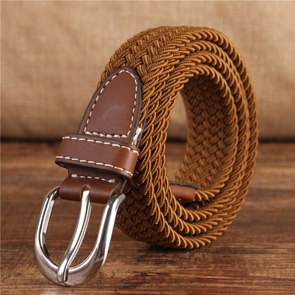 Belt Men Women Fashion Waist Belt Narrow Stretch Dress Belt Pants Belt Buckle Canvas Waistband Belt
