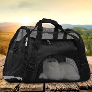 Cat Carrier, Soft Sided Foldable Pet Travel Carrier Pet Carrier Airline Approved Expandable Cat Carrier Outdoor Portable Pet Bag for Small Medium Cats Dogs Puppies
