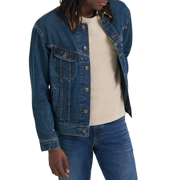 Veste en jean Lee Mens avec col en velours côtelé