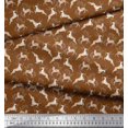 thumbnail image 2 of Soimoi Rayon Fabric Leaves & Reindeer Animal Printed Fabric 1 Yard 56 Inch Wide, 2 of 3