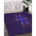 thumbnail image 3 of Ahgly Tapis d'Intérieur Lavable en Machine Carré Transitionnel Bleu Minuit, 7 Pieds Carré, 3 of 7