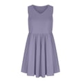 thumbnail image 4 of Gspmoly Robes d'Été pour Femmes, Robe Sans Manches pour Femmes à Couleur Unie avec Ceinture, Grand Ourlet, Col en V, Poche, Style Court, Robes de Vacances pour Femmes Économies, 4 of 5
