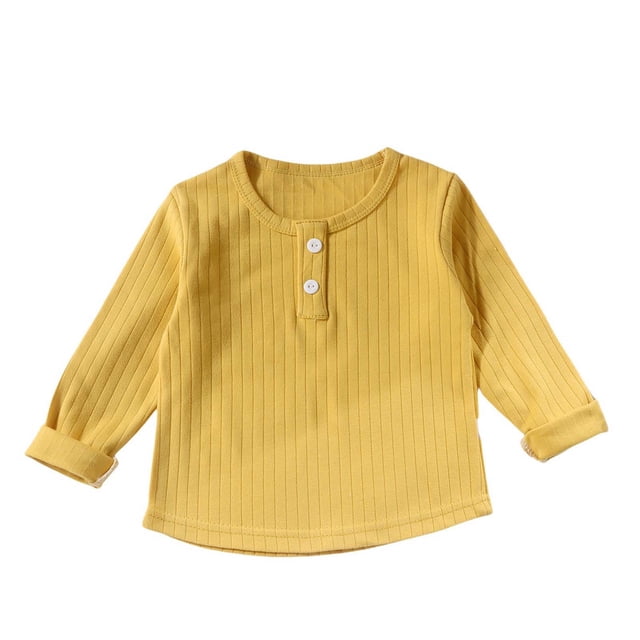 Funicet Long Sleeve Top,Long Sleeve Tops,Children Long Sleeve Round Neck Solid Color Top
