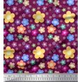 thumbnail image 1 of Soimoi Polyester Crepe Fabric Floral Clip Art Print Sewing Fabric Yard 52 Inch Wide, 1 of 1