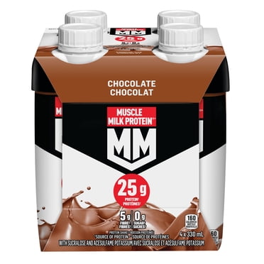 Muscle Milk Protein Shake Chocolate 4 x 330 mL, Bottles