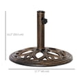 thumbnail image 3 of Outsunny Patio Umbrella Base Stand, Fit Dia. 1.5", 2" Pole, Bronze, 3 of 10