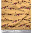thumbnail image 1 of Soimoi Crepe Silk Fabric Colorful Bird Print Fabric by the Yard 42 Inch Wide, 1 of 3