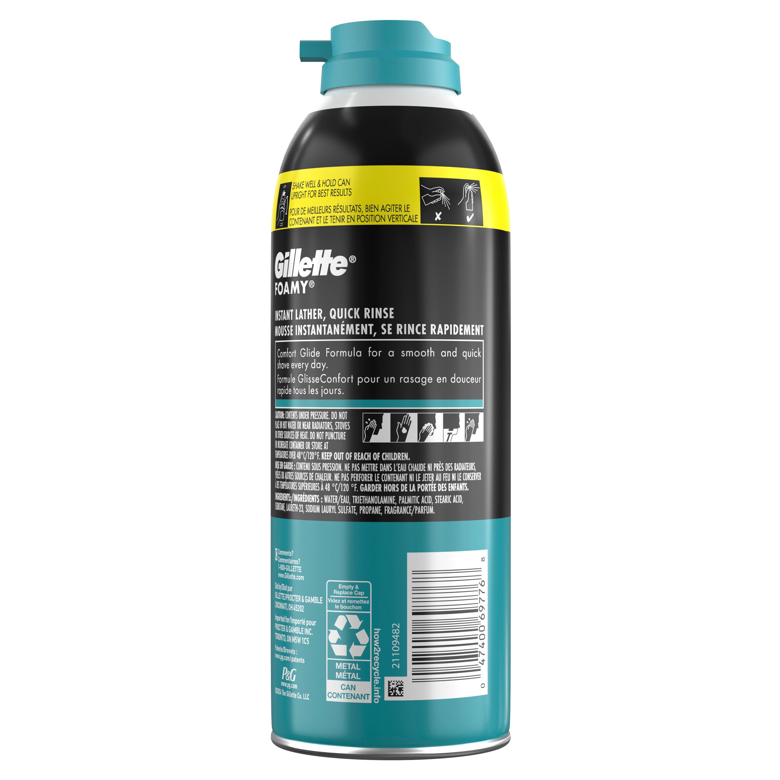 Mousse à raser pour hommes Gillette Foamy Peau sensible