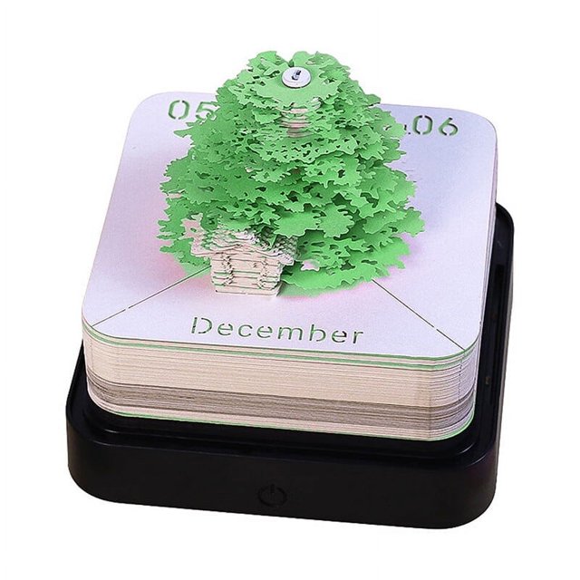 Calendrier de Bureau avec Lumières LED Calendrier 2024 Bloc-Notes Créatif Calendrier de Bureau