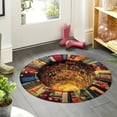 thumbnail image 4 of SIYTUAU 3D Optical Illusion Book Cave Round Area Rug Non Slip Floor Mat For Bedroom Study Library 47.2X47.2 Inches Velvet Soft Pile Polyester Fiber D, 4 of 5