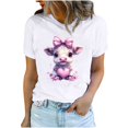 thumbnail image 2 of Meichang T-Shirts Graphiques pour Femmes, T-Shirts de la Saint-Valentin, Imprimé Amour Doux, Manches Courtes, Col Rond, Chandail Ample, Hauts de Vacances Décontractés, 2 of 5