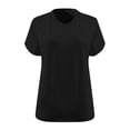 thumbnail image 3 of FAIWAD Womens Tops Summer Plus Size Casual V Neck Short Sleeve Drop Shoulder T-Shirt Loose Comfy Basic Tunic Tops, 3 of 3
