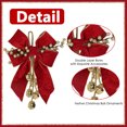 thumbnail image 3 of Christmas Tree Topper Bows, Red Christmas Bows Red and Gold Bows for Christmas Tree Decorations Velvet Ribbon Bows with Baubles for Wreath, Cabinet, Staircase, 1 PC, 3 of 5
